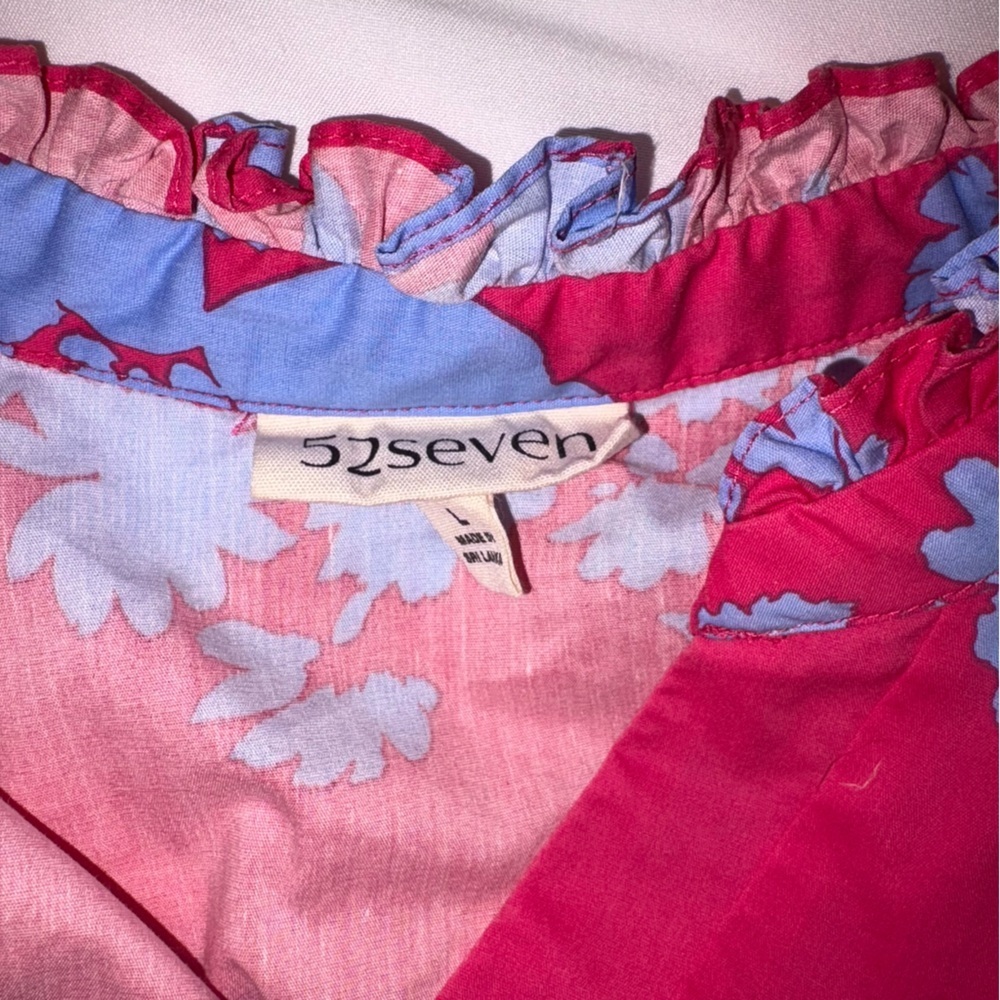 Seven7 Pink and Blue Floral Dress - Picture 4 of 5